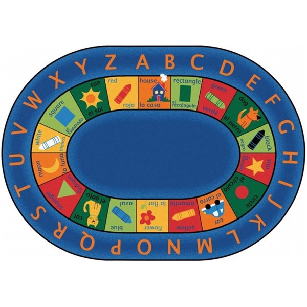 Carpets For Kids Bilingual Circletime 6.75 ft. x 9.42 ft. Oval Rug CA61921